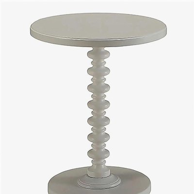 White Round Wooden Side Table