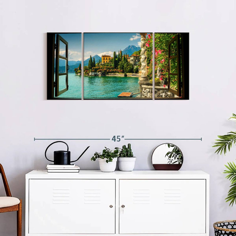 «Window to Villa Monastero», reproduction sur toile, H 18 po x l 39 po x P 1,25 po