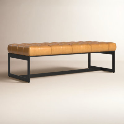 Lianne 56" Genuine Leather Entryway Bench