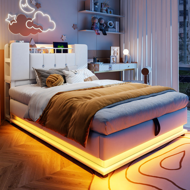 Ottoman Storage Bed, Beige