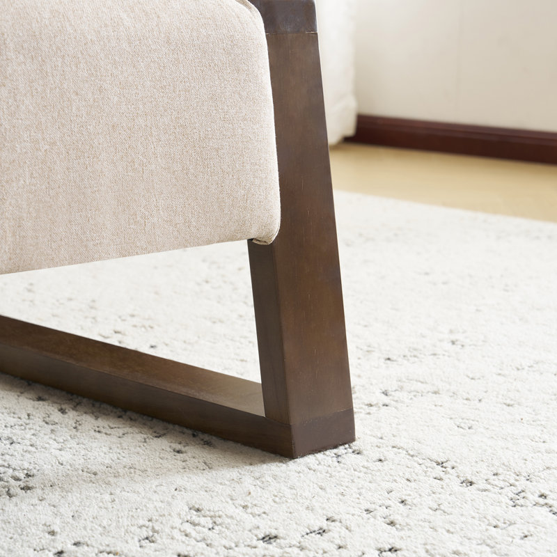 Comfortable Rectangular Solid Wood Stool with Padded Seat