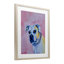 «Gazing Dog on Pink», reproduction encadrée sous verre, conception de Tatiana Roberts