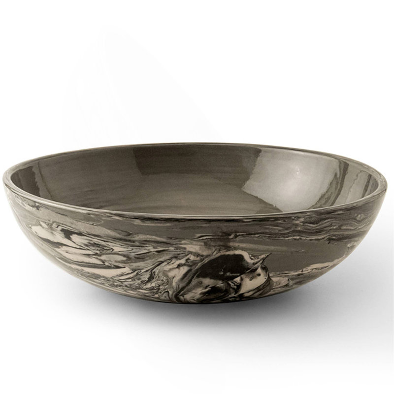 Jeronica Black Ceramic Serving/Pasta Bowl-13.5 OZ,