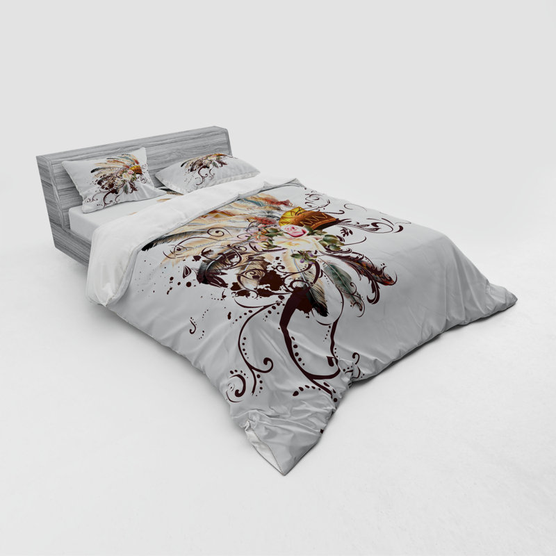 Rustic Polyester Abstract Duvet Cover, Queen Duvet Cover + 3 Additional Pieces