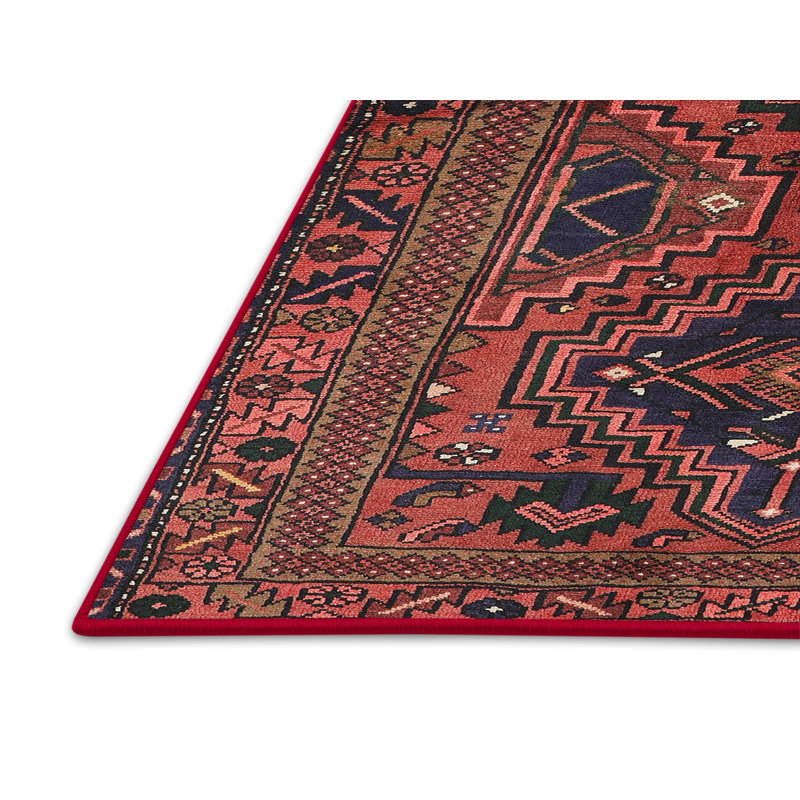 Tapis rouge / noir Southwestern, Rectangle 8 pi x 12 pi