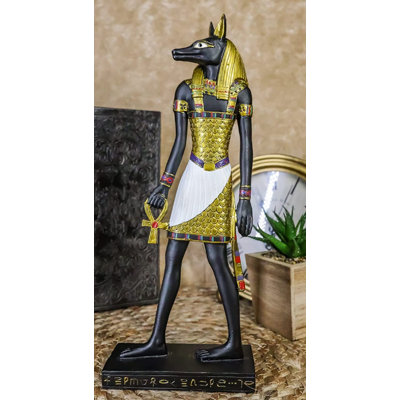 Marloes Egyptian God Anubis Jackal Holding Ankh Key -  Bungalow Rose, 888F49E0B015496683C8F2DCBFEA7146