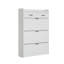 Armoire à chaussures 1250 avec 3 portes et 2 tiroirs, porte en PVC avec forme, grand espace de rangement