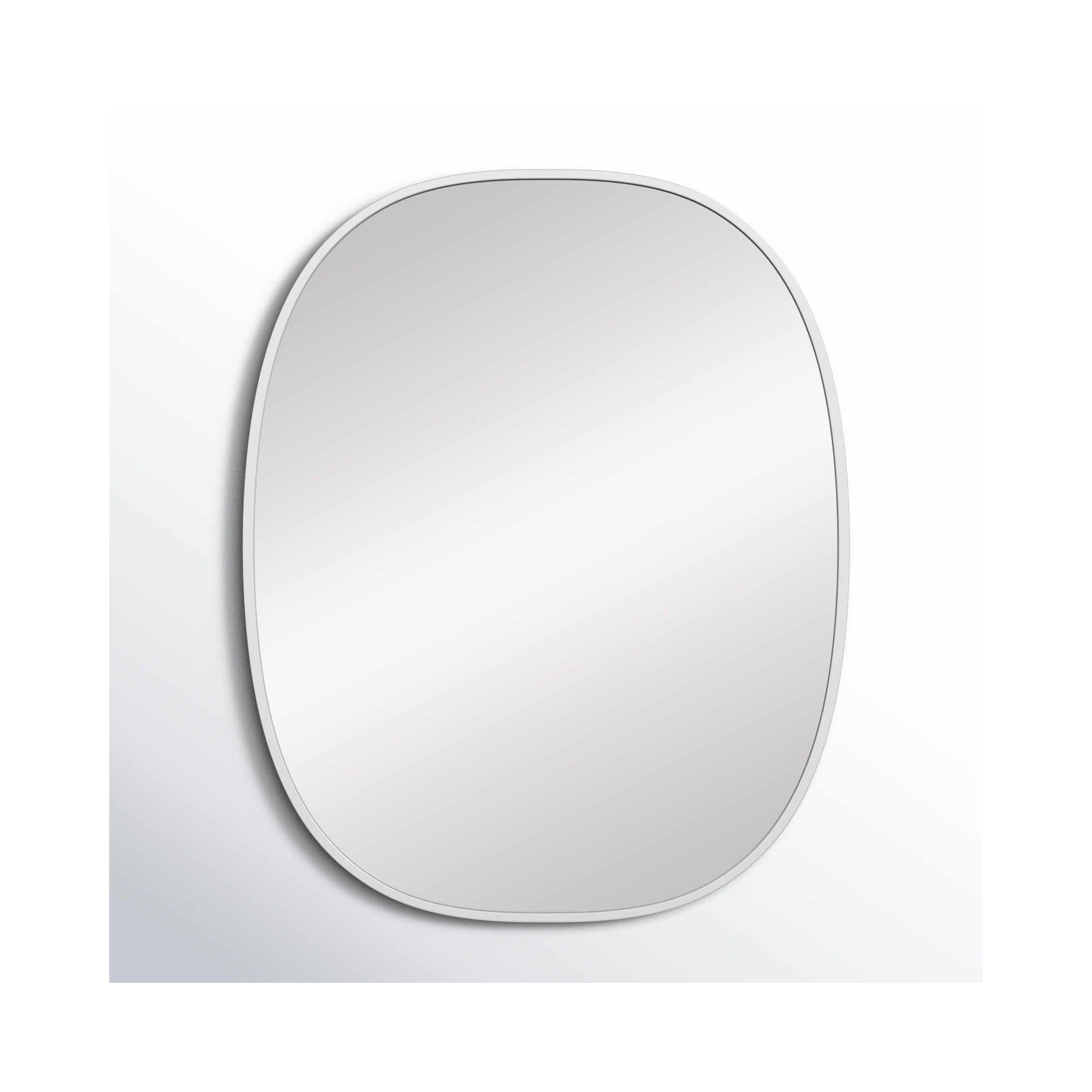Sabine Metal Curved Oval Wall Mirror, 30" x 24", Silver