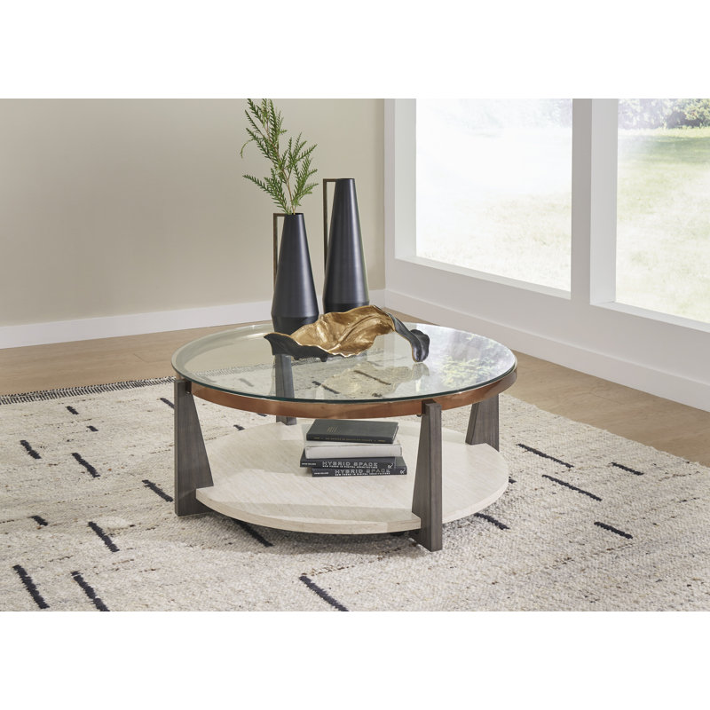 Lowrine Glass Top Single Coffee Table