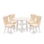 0AB1314A5BF24B68BEDB0253F3FA1715 Ensemble de salle à manger 5 pièces comprenant une table de cuisine ronde avec Dropleaf et tablettes et 4 chaises rembourrées, lin blanc-360513237