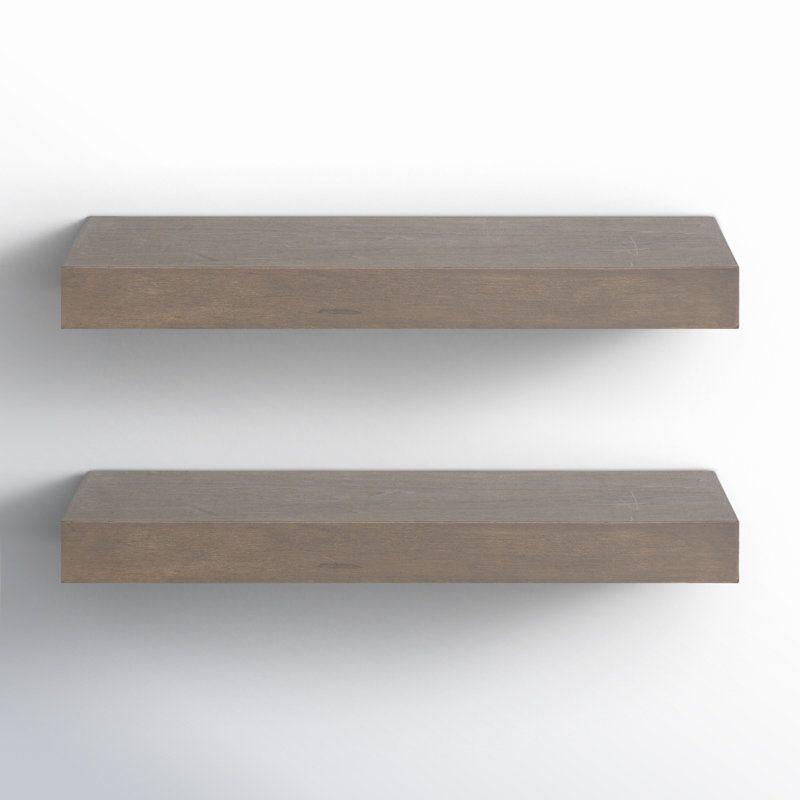 Jeremiah Wood Picture Ledge Floating Shelf, Gray, 2.3" H x 24" W x 8" D
