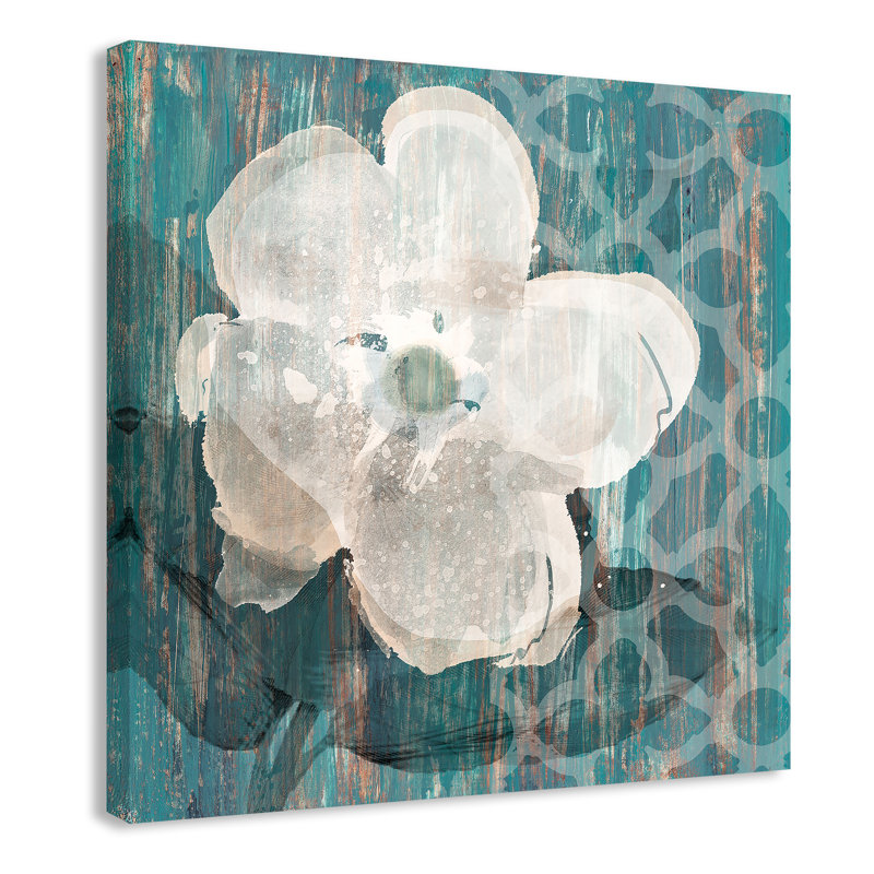Crème de fleur, peinture sur toile sans cadre, H 24 po x l 24 po x P 1,375 po