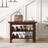 Walnut Finish Solid Wood Shoe Storage Bench-516181233-516181235
