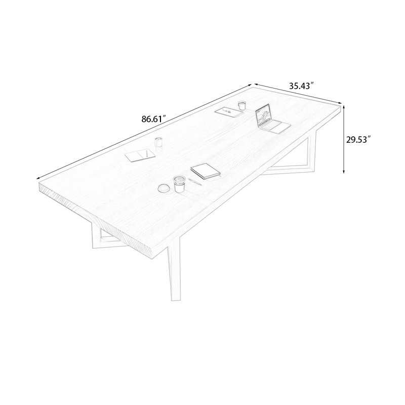 Table de conférence Burlywood, H 29,53 po x L 86,61 po x l 35,43 po 