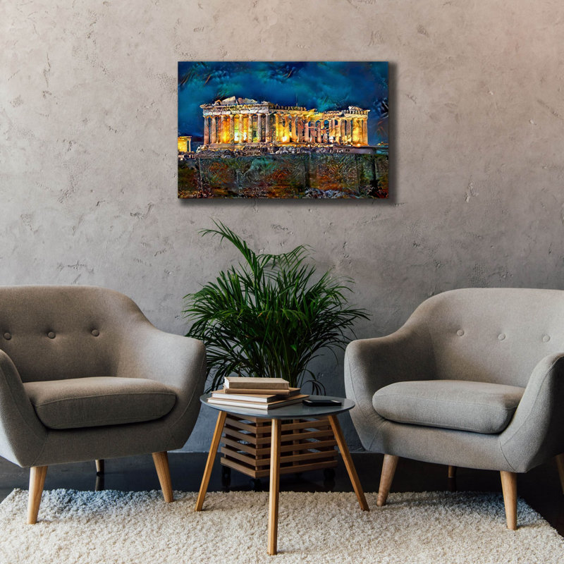 «Graffiti épique», Athènes, Grèce, Parthénon par Pierre Gavidia, impression sur toile tendue, H 26 po x l 40 po x P 1,5 po
