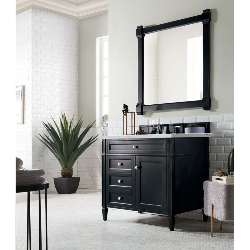 Brittany 36'' W Single Vanity, Black Onyx, Ethereal Noctis, 8" Widespread