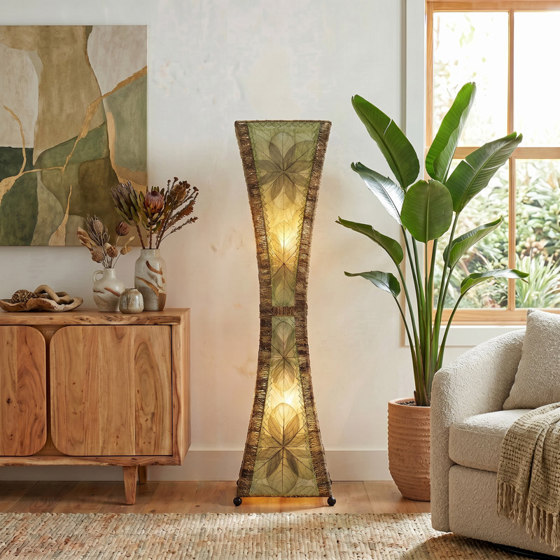 Lampe sur pied colonne 48 po Conrado, Vert