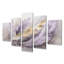 Tavery - Art mural plume boho pour le salon, 5 pièces-106424046