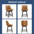 26Inch Counter Height Bar Stools Set Of 2, Upholstered Barstools With Wooden Legs And Backs,Counter Stools For Kitchen Counter-1266272205