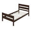 Structure de lit simple en bois avec tête et pied de lit-234125041