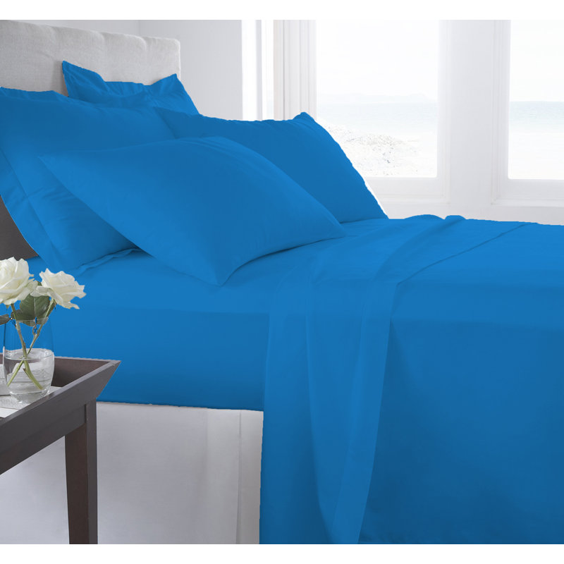 Signature Series Microfiber Sheet Set, Twin Sheet Set + Fitted Sheet + 1 Pillowcase, Blue