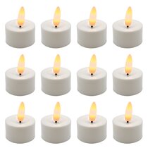 Flameless Pillar Candle Set - 3D Flickering Flame with Wick, 4 Inch Di –   Online Shop