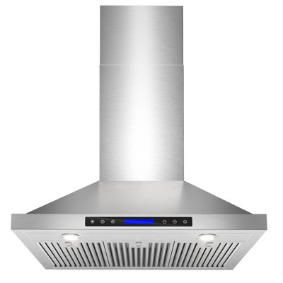36 inch 900 CFM Convertible Wall Mount Range Hood 4 Speed Quiet Stainless Steel Remote and Touch Panel Control with LED Lights
