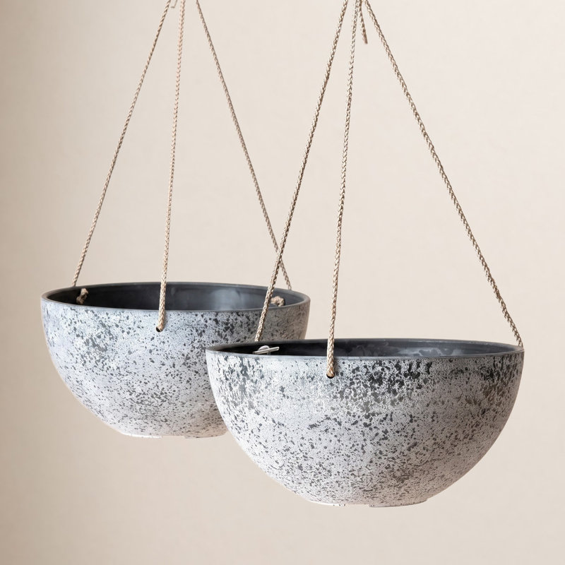 Boxdale Hanging Planter, Rock Gray, 6.3" H x 13.2" W x 13.2" D