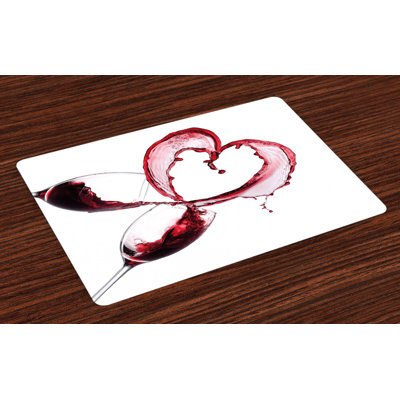 Fromberg Wine Heart Shape Spilling Wine Placemat