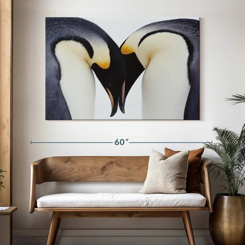 Brampt Two Emperor Penguins, 34" H x 51" W