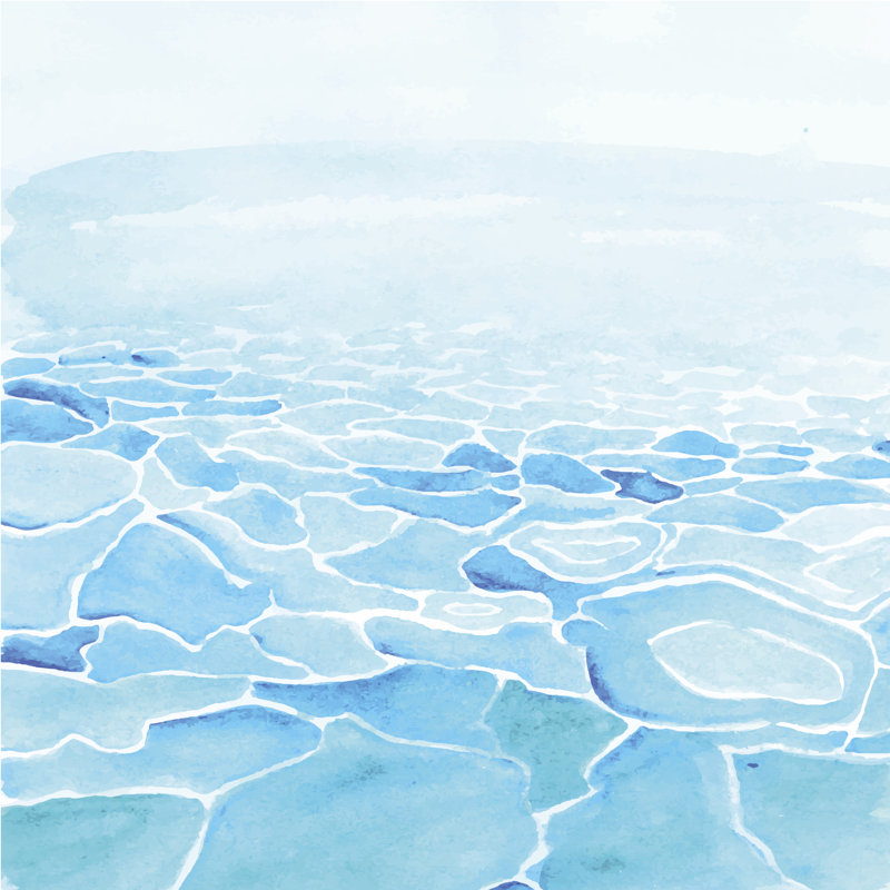 Watercolor Sea Background by Olga_Bonitas - Wrapped Canvas Print, 30cm H x 30cm W