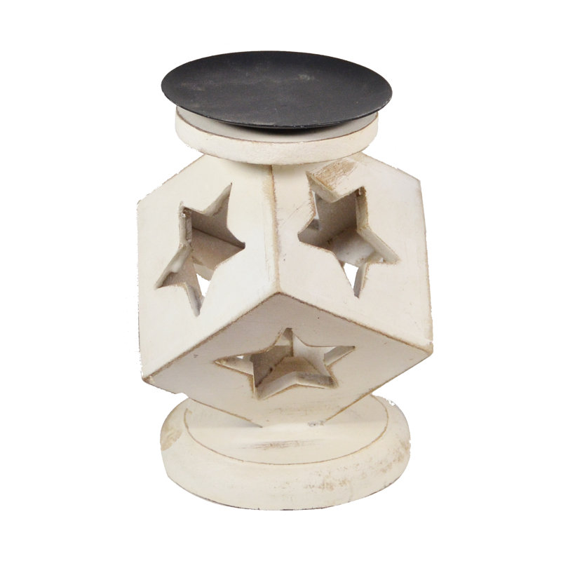 Plat à cubes étoile, Crème, H 7 po x l 6,5 po x P 6,5 po