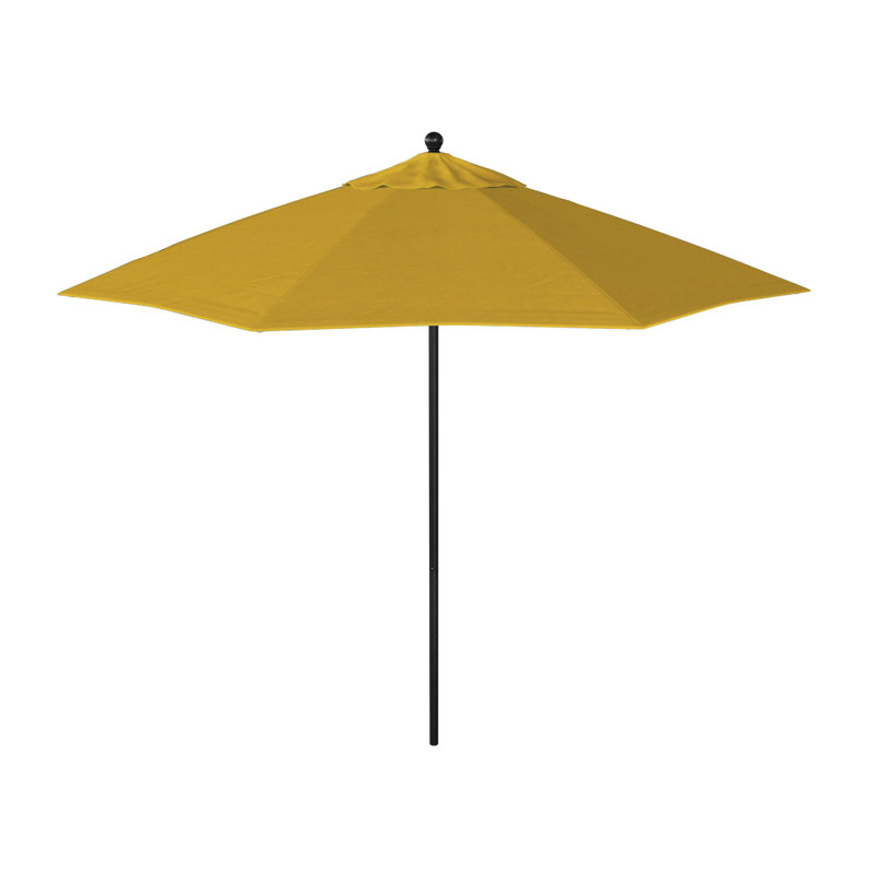 Parasol de marché octogonal 9 pi Willa, Toile Sunbrella® jaune tournesol, Stone Black