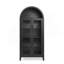 Une armoire de rangement arquée haute avec une lampe, une armoire de rangement en bois de style rétro moderne avec des cloisons en verre réglables, peut être utilisée comme armoire multifonctionnelle dans les cuisines-1293559791