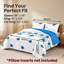 Ensemble de couvre-lit réversible 3 pièces en microfibre bleue à motifs floraux avec 2 taies d'oreiller-129255423