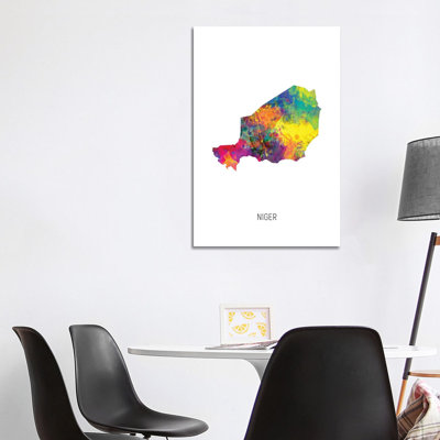 Niger Map by Michael Tompsett - 1 Piece Wrapped Canvas Wall Art