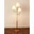 Medieval-style metal fabric wooden floor lamp
