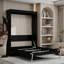 Lit escamotable noir pleine grandeur - Lit escamotable mural peu encombrant (matelas non inclus)-119893516