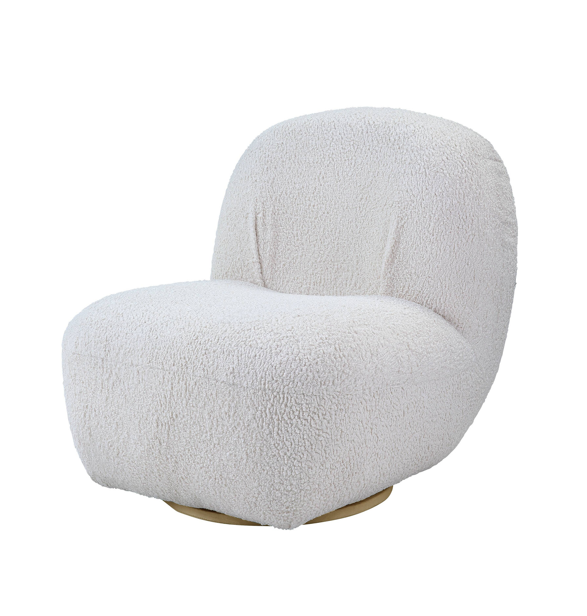 Osmash - Chair With Swivel - White Teddy Sherpa
