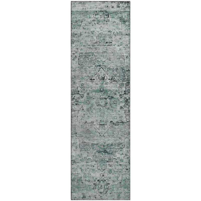 Premium Machine Washable Ashington AMF1832 Global Rug, Runner 2'3" x 7'6"