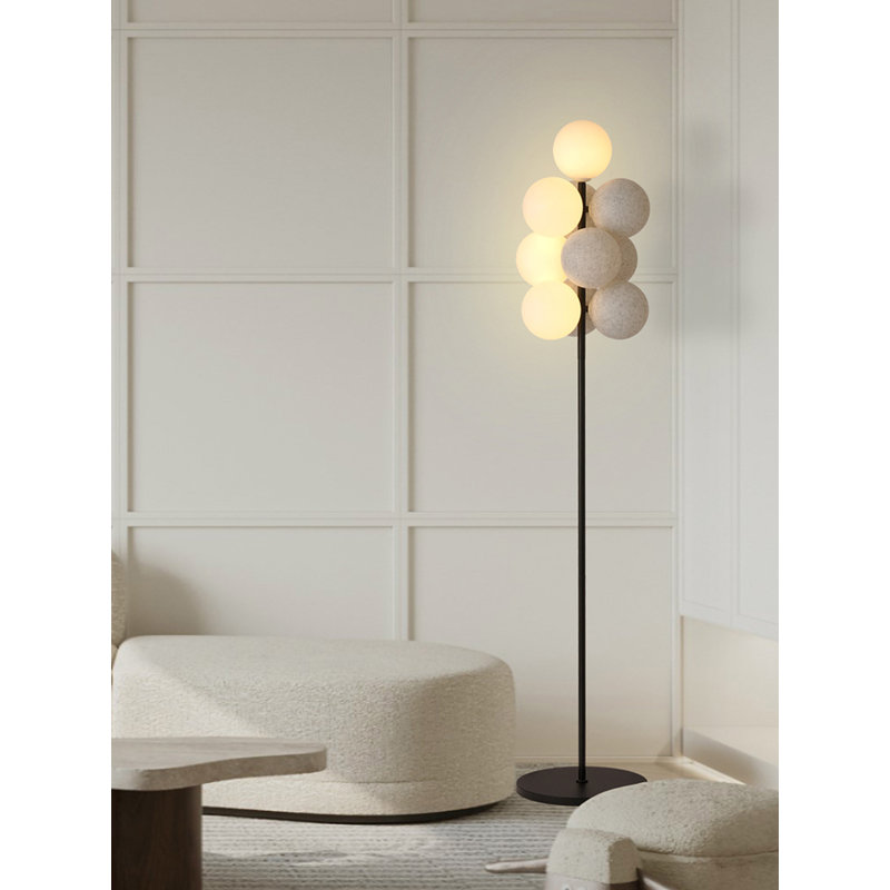 Lampe sur pied en fer moderne et minimaliste, Blanc