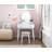 White Vanity Dresser With Mirror, Stool, Storage Drawers, And LED Light Set | Gift Idea-101789345