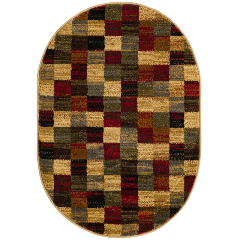 Geometric Indoor Rug, Oval 2'2" x 3'