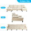 Canapé modulaire en velours côtelé 110 po avec 2 repose-pieds en mousse haute résilience, pieds en bois, conception à 4 sièges-1767963308