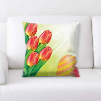 Floral Microsuede Throw Pillow