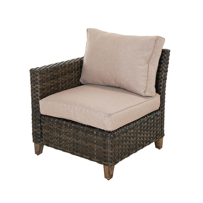 Chaise de patio avec coussins Umeh Design, Accoudoir droit beige