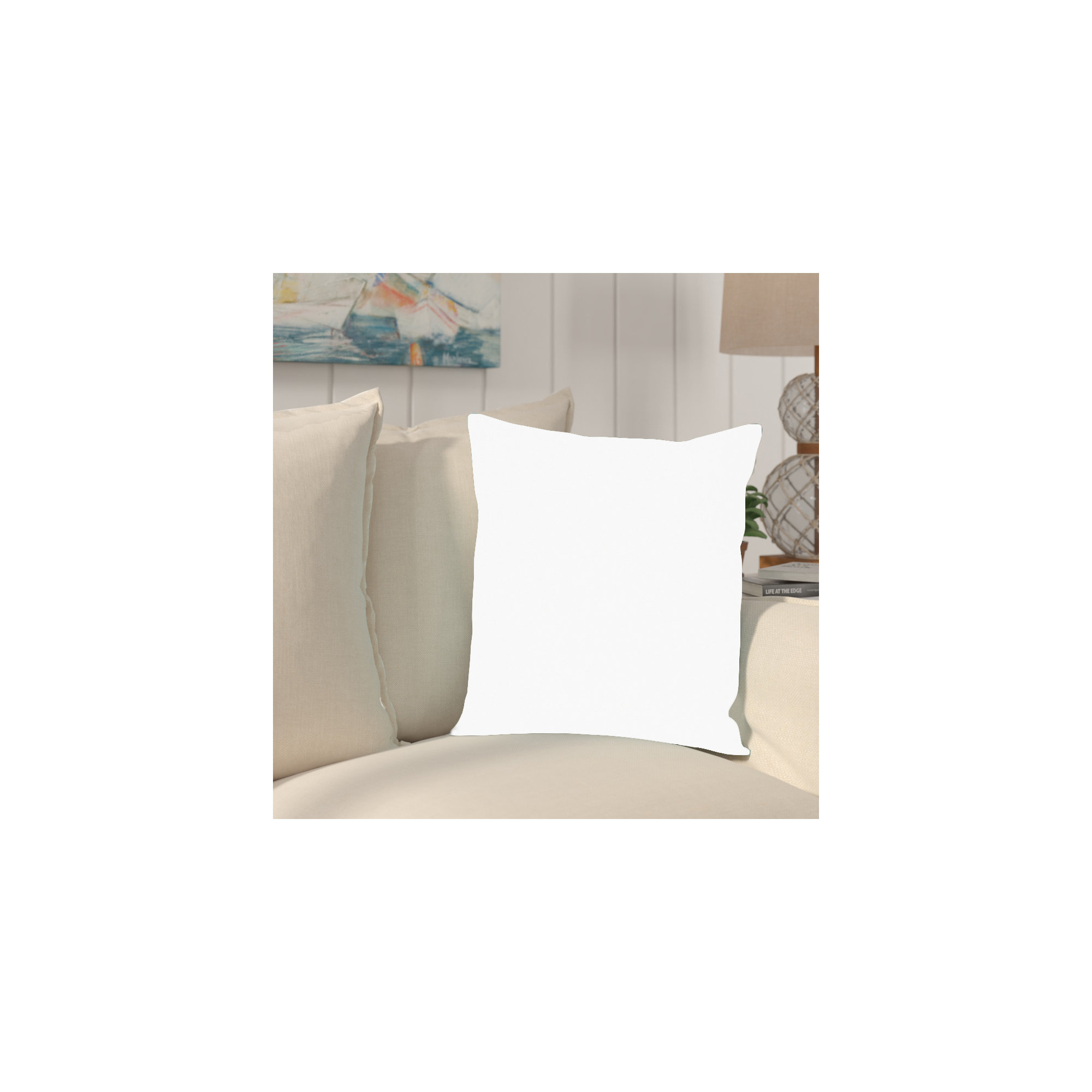 Jessica Sunbrella® Indoor/Outdoor Throw Pillow, Seascape Natural