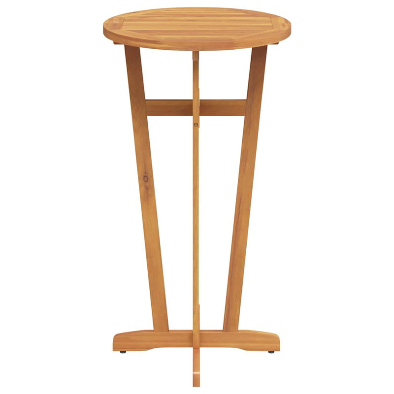 Garden Bar Table Natural Brown Solid Acacia Wood Standard Durable Outdoor Bistro Table