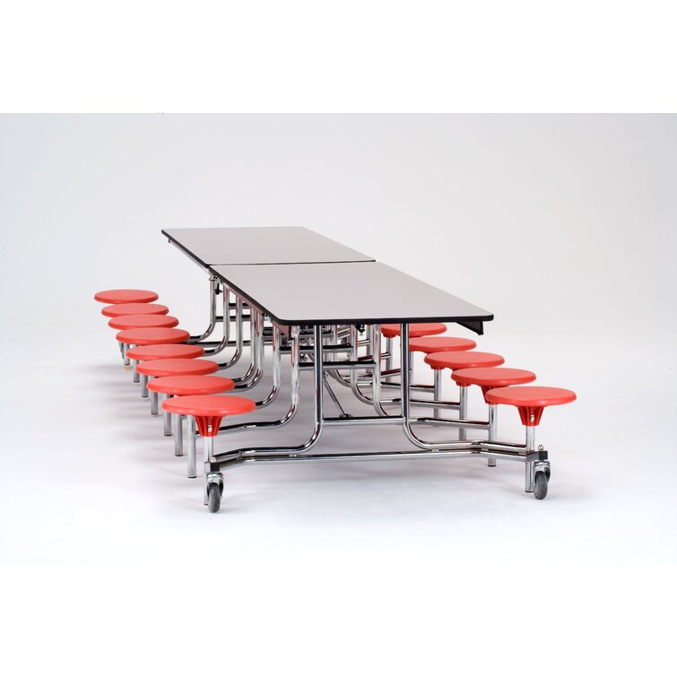 National Public Seating 145'' Rectangle Stool Cafeteria Table