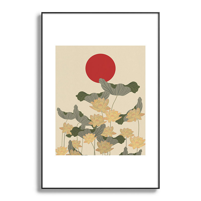 " Red Sunset Japan ", Black, 36" H x 24" W